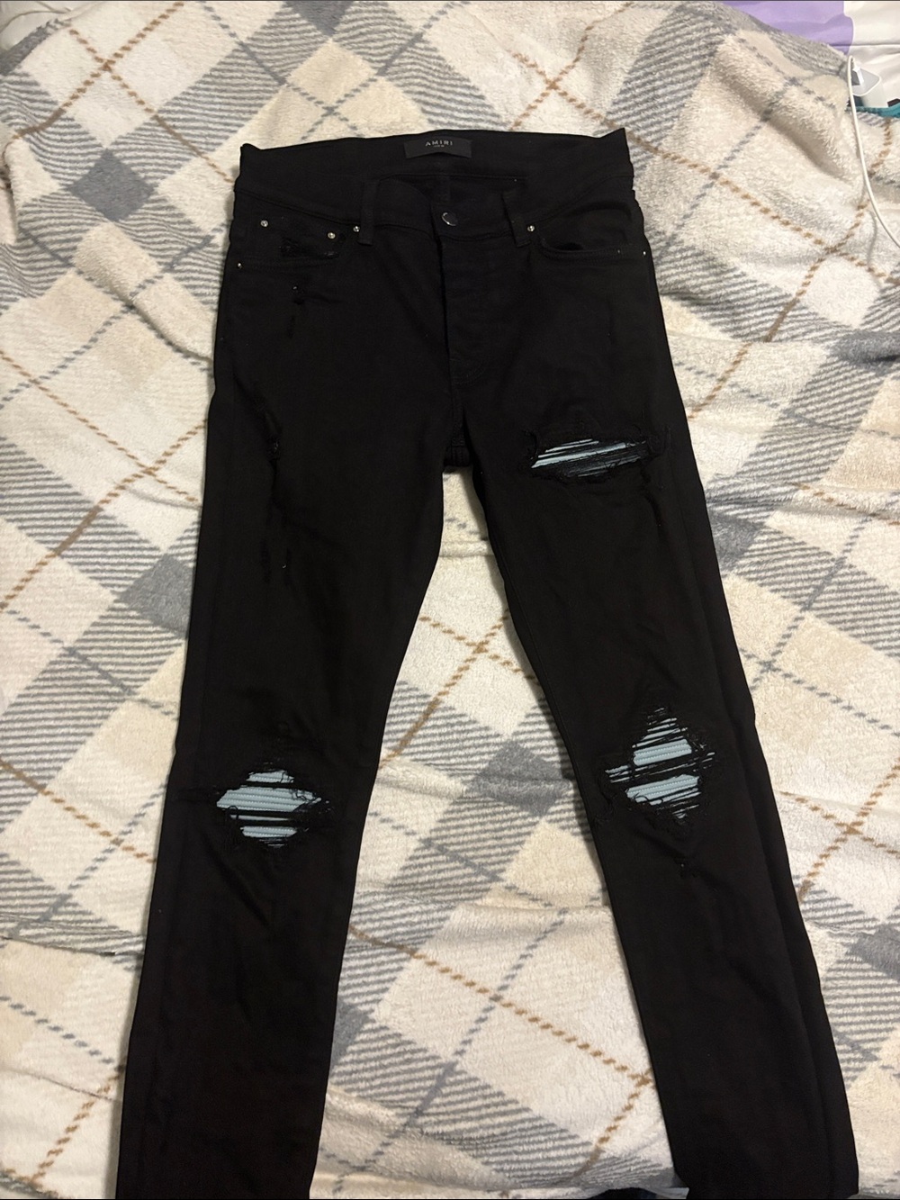 AMIRI MX1 Light Blue Patch Jeans